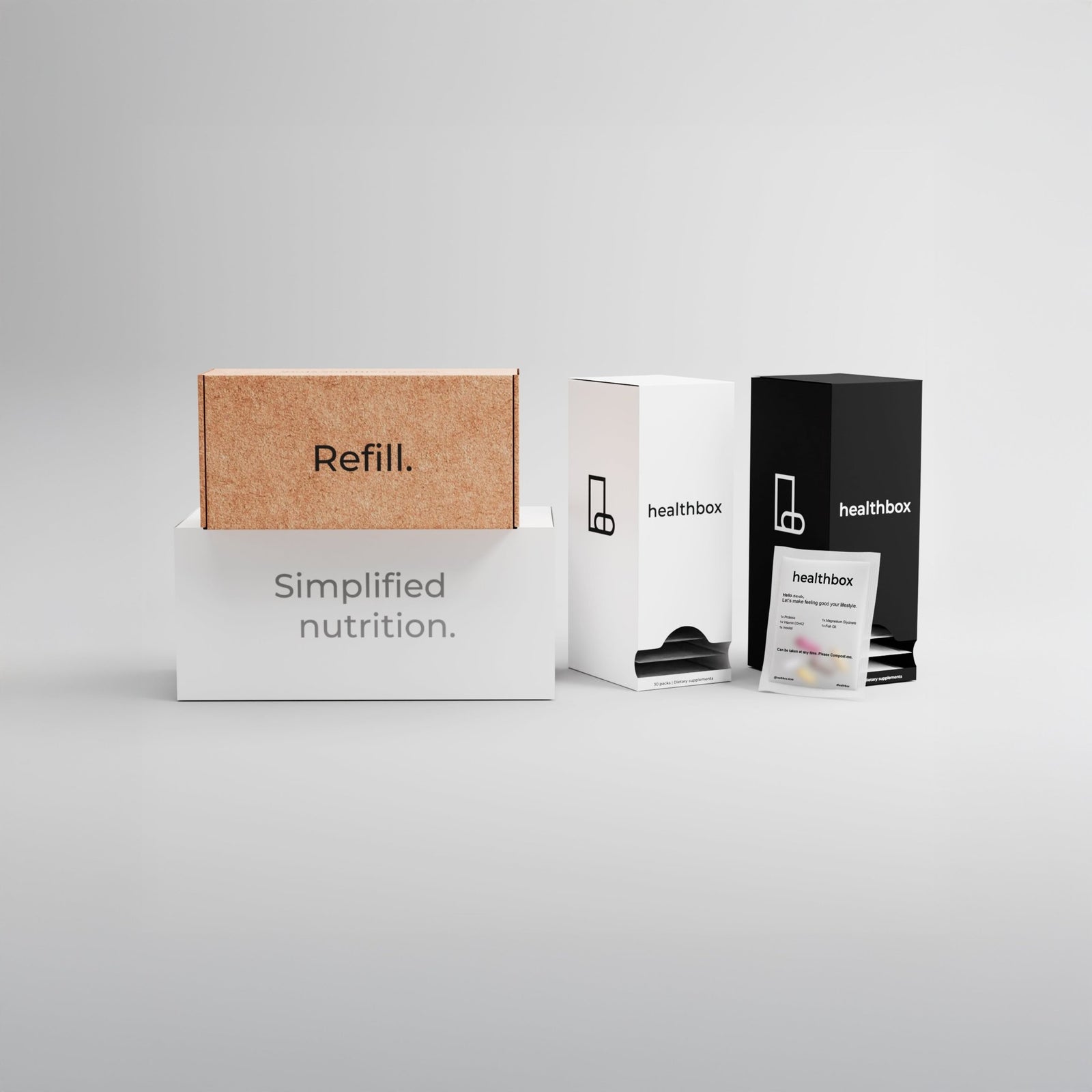 Vitamin E daily sachets refill pack by Healthbox personalized supplements for simplified nutrition